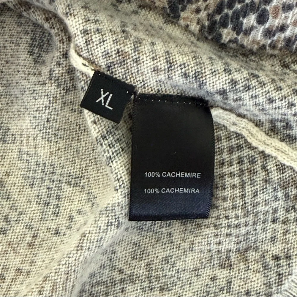 Doncaster Collection Cashmere Snakeskin Print Cardigan Women XL Natural Colors